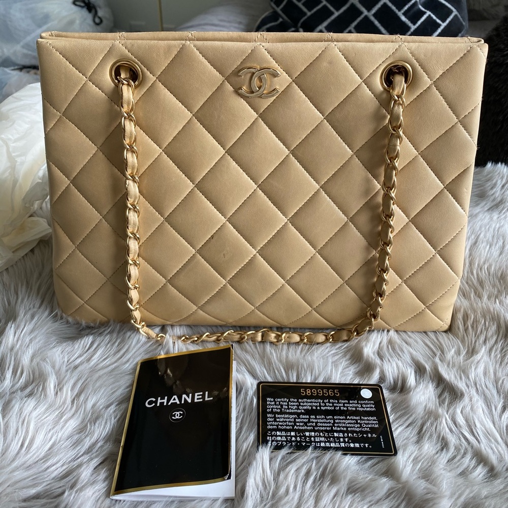 CHANEL Nude Calfskin Tote Bag
